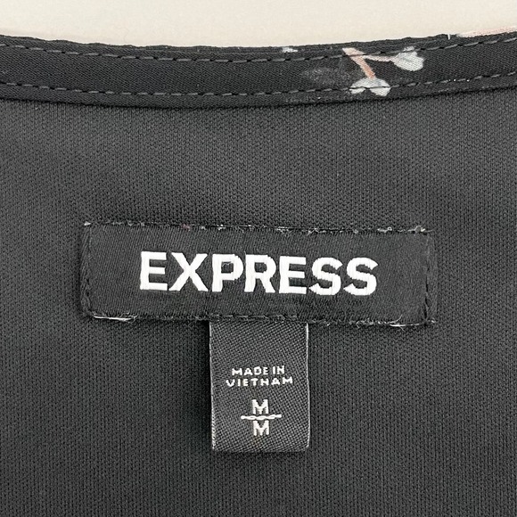 Express Black Floral Chiffon Bodice Sleeveless Mini Dress - Picture 7 of 8